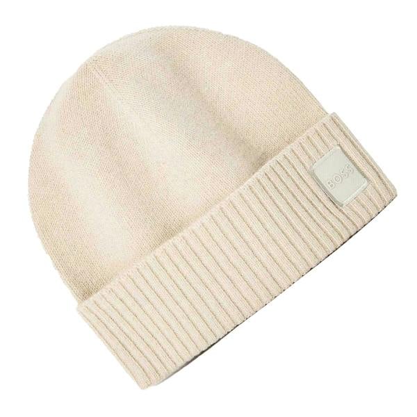 Boss Mens Akaio Wool Beanie - Light Beige - 