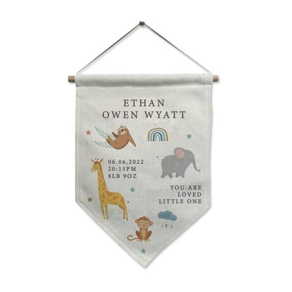 Personalised Memento Company Personalised Safari Animals Hanging Banner