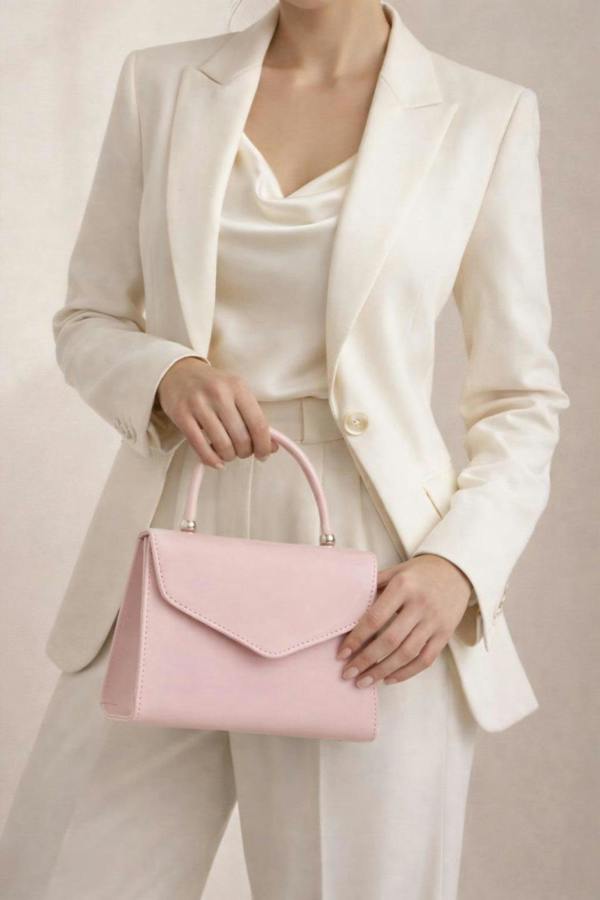 SVNX Structured Top Handle Bag in Pink