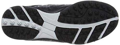 Black and silver Optimum Razor astro trainer outsole showing multi-stud astro tread, from below - Optimum