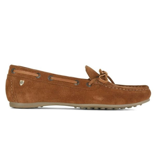 Moretta Womens Sofia Suede Moccasins - Tan