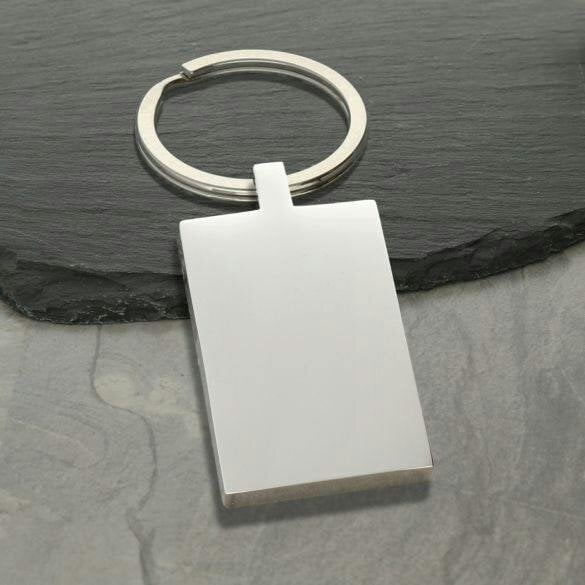 Christopher James of London Mirror Polished Special Date Calendar Rectangle Keyring