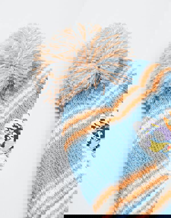 Bluey Girls Blue Character Beanie and Gloves Set (One Size)