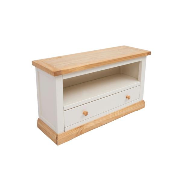 Cabinet Bits Trevi Off White 1 Drawer TV Cabinet Wood Knob