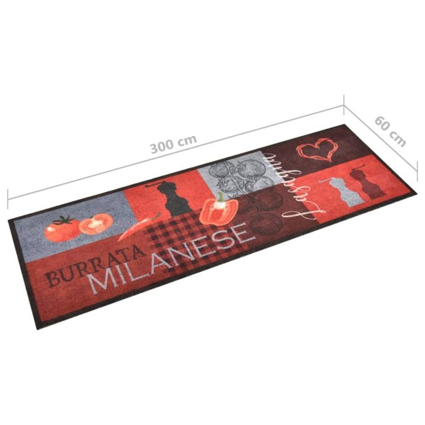 Berkfield Kitchen Carpet Washable Tomatoes 60x300 cm