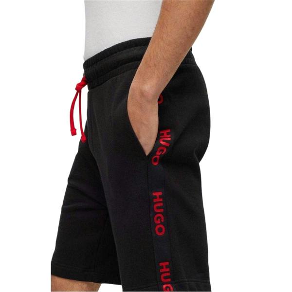Hugo Boss Mens Cotton Blend Side Logo Sweat Shorts - Black - 