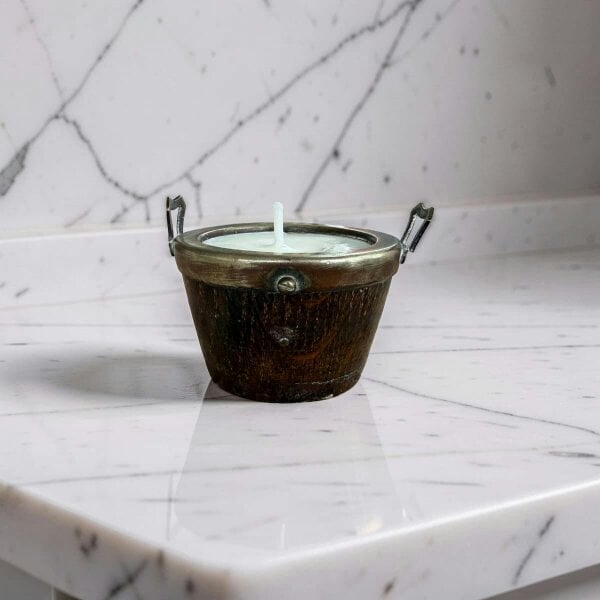 Ralph’s Orchard Repurposed Indian Brass Vessel Candles – Soft Sandalwood - Indian Mug - Indian Mug