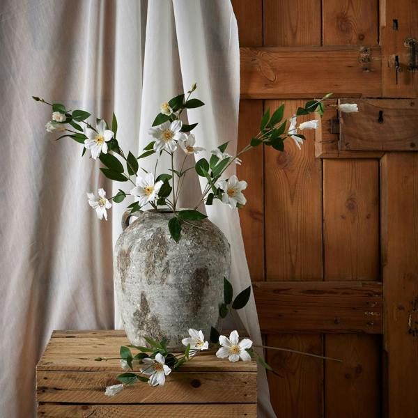 Wyld Haus Set of 3 Artificial Flower White Florida Clematis