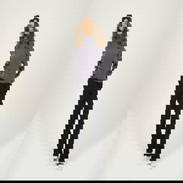 Brave Soul Charcoal Half Zip Polar Fleece Sweatshirt - Charcoal Image 3