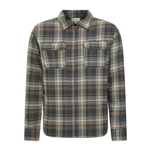 Mountain Warehouse Mens Stream II Flannel Lined Shirt - Dark Khaki