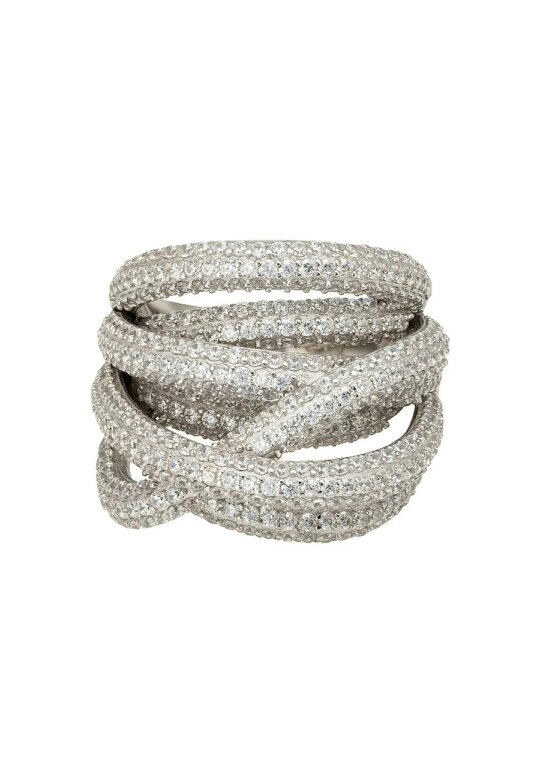 Latelita Crossover Multi-Strand Cocktail Ring Silver
