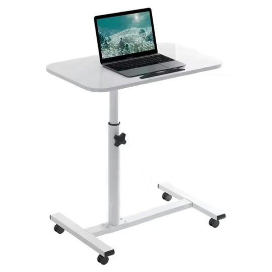 Havendro Height Adjustable Mobile Over Bed Table Hospital Overbed Aid Chair Laptop Tray