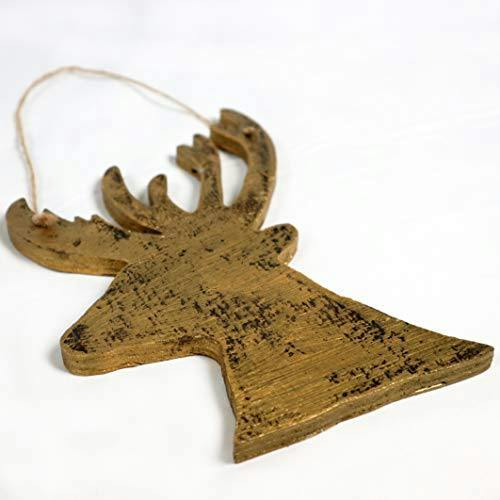26cm Golden Wooden Hanging Deer Christmas Wall Decoration for Home, Office and Seasonal Displays image 4