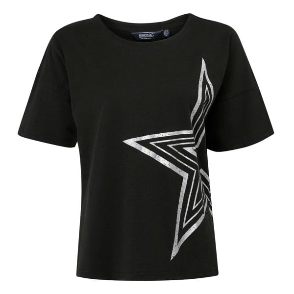 Regatta Womens/Ladies Abaya Star Foil Print T-Shirt - Black