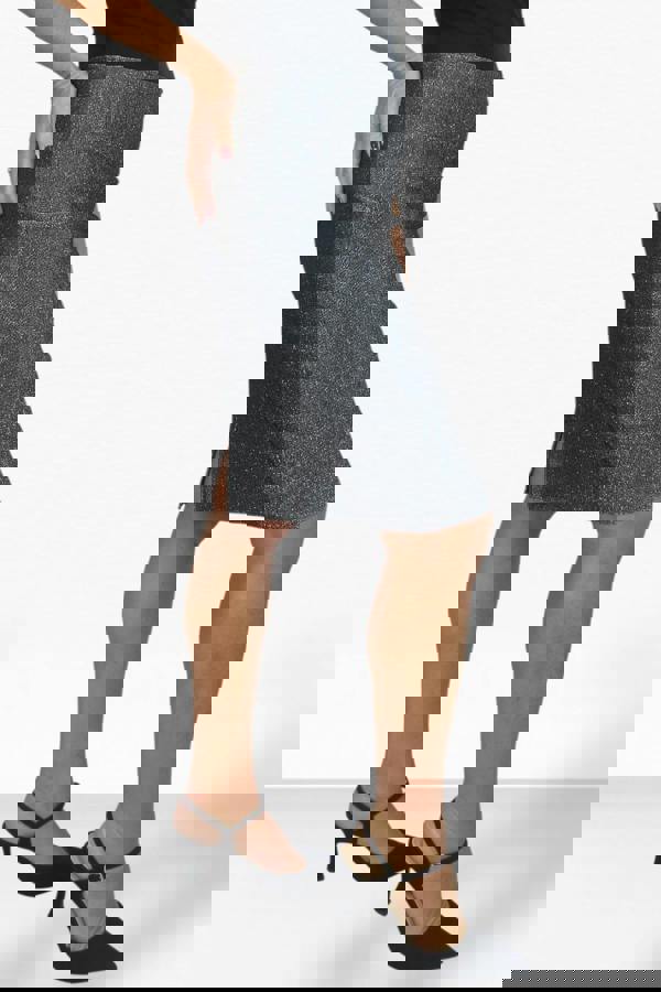 Paulo Due Women's Knee Length Metallic Party Pencil Skirt