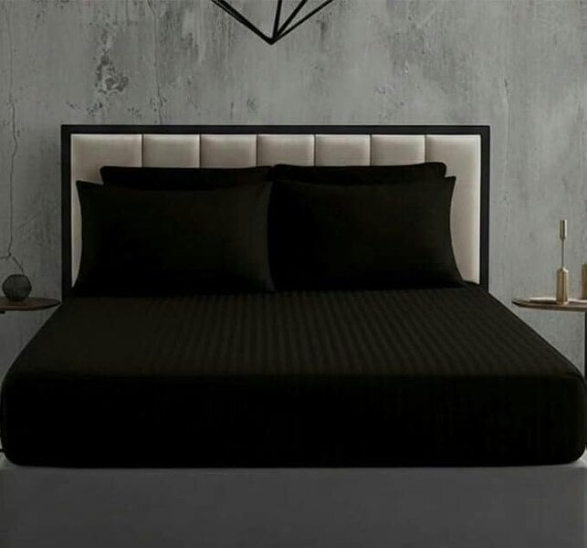 Night Zone Satin Stripe 250 Thread Count Cotton Flat Sheet – Hotel Style Bed Sheet