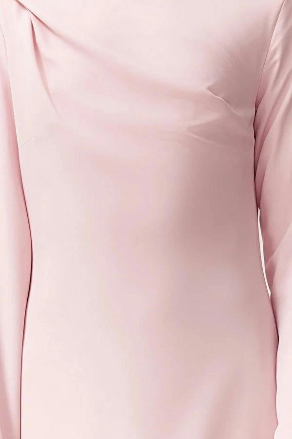 WOVCOR Draped Long Sleeve Maxi Dress with Asymmetric Detail