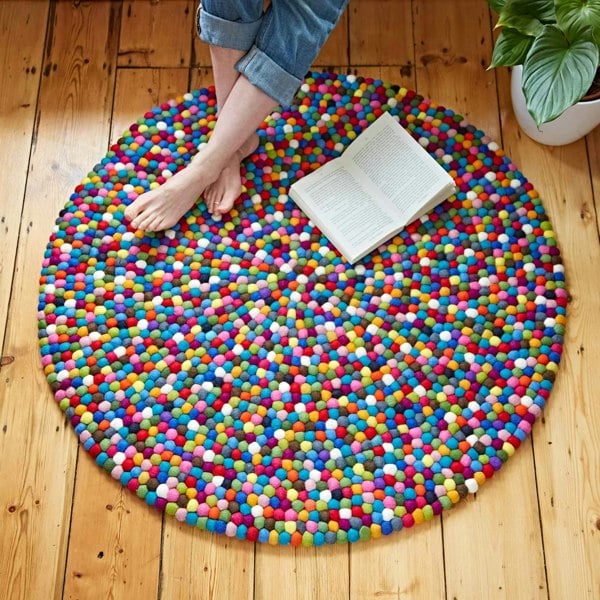 Paper High Round Felt Ball Rug