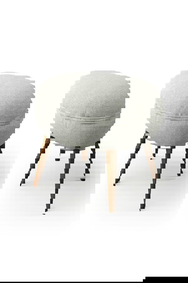 Living and Home Flemming 54Cm Wide Linen Oval Footstool