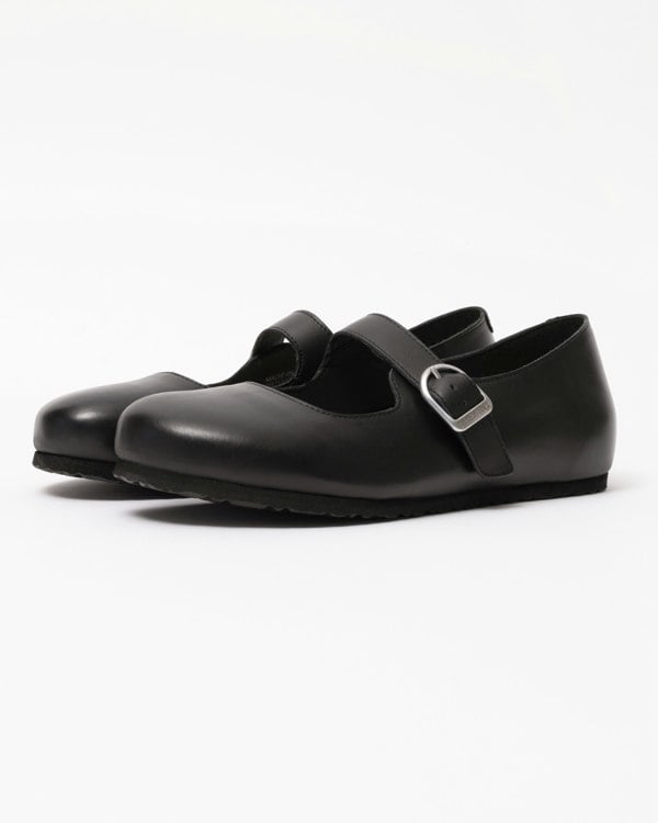 Birkenstock Santa Clarita Leather Womens Shoes - Black