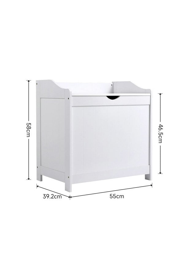Living and Home White Wooden Lifting Top Toy Storage Box Large Capacity Storage Chest