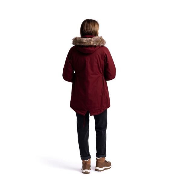 Trespass Women's Celebrity Insulated Longer Length Fleeced Lined Parka Jacket - Dark Cherry