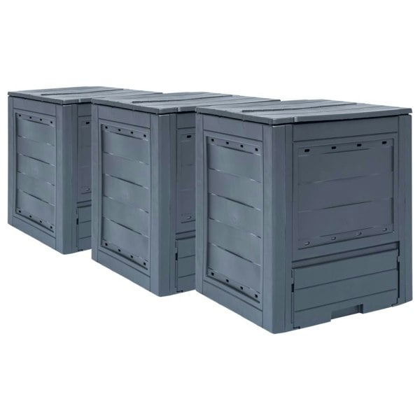 Berkfield Garden Composters 3 pcs Grey 60x60x73cm 780 L