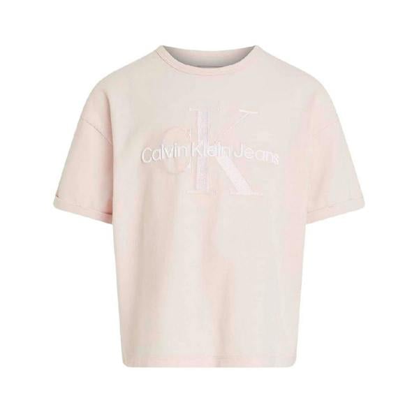 Calvin Klein Girls Monogram Regular Short-Sleeved T-Shirt - Peony - 