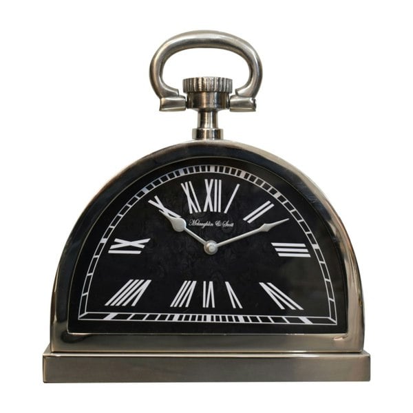 Artisan Furniture Black and Chrome Table Clock
