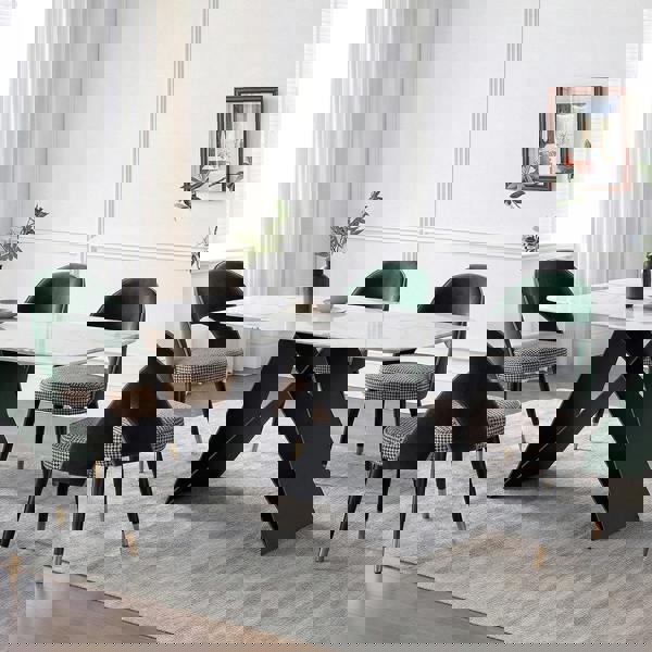 Amsterdam Dining Table, Marble - dining room tables with drop leaves