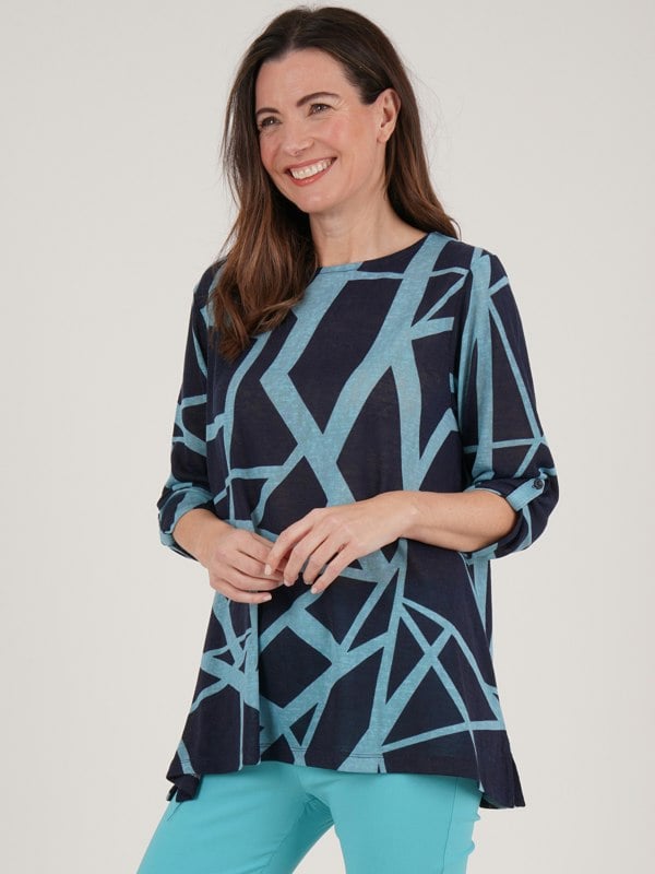 TIGI-Wear Zig-zag All-over Print Tunic
