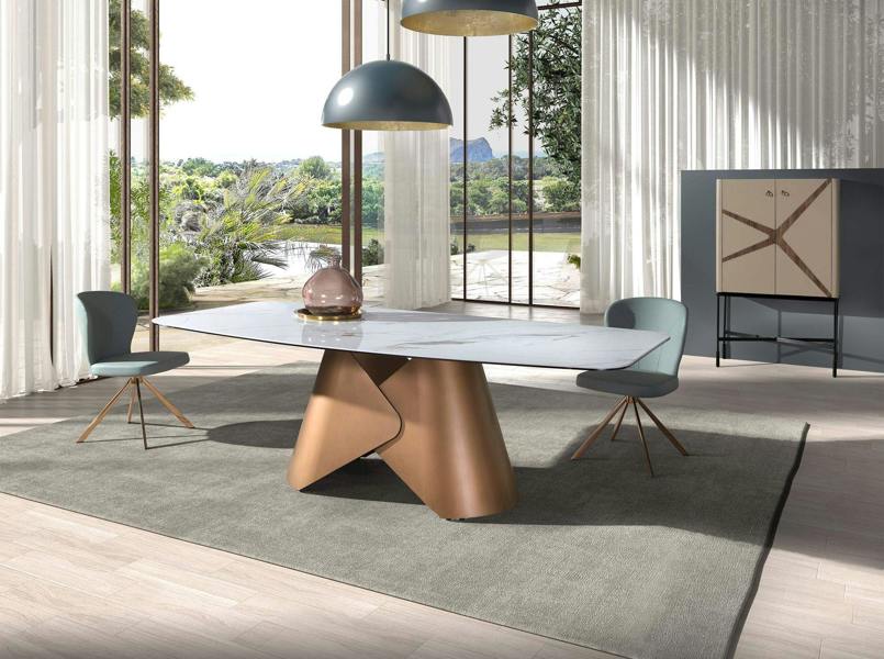 Angel Cerdá Tall Sideboard in Leatherette, Walnut and Black Steel 3280