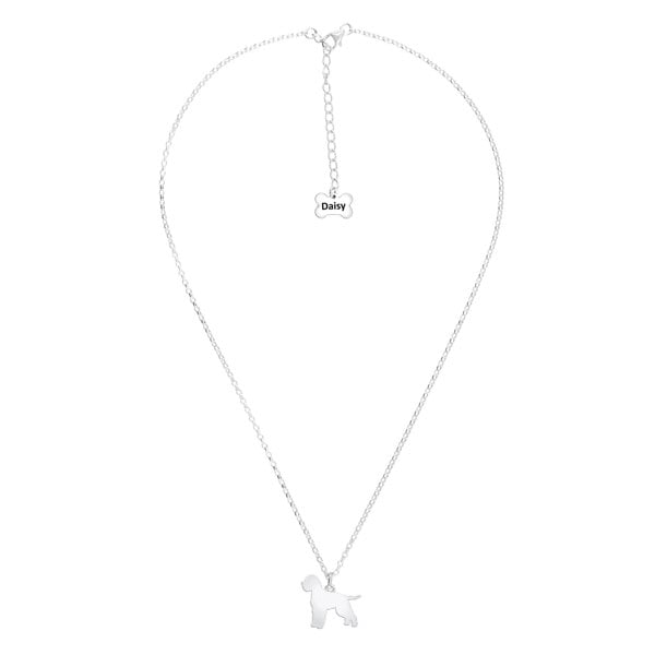 Lagotto Romagnolo Silhouette Silver Necklace - Personalised - MYLEE London