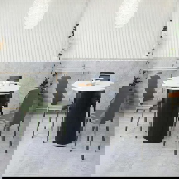 Barbican Round Dining Table - round dining room table and chairs