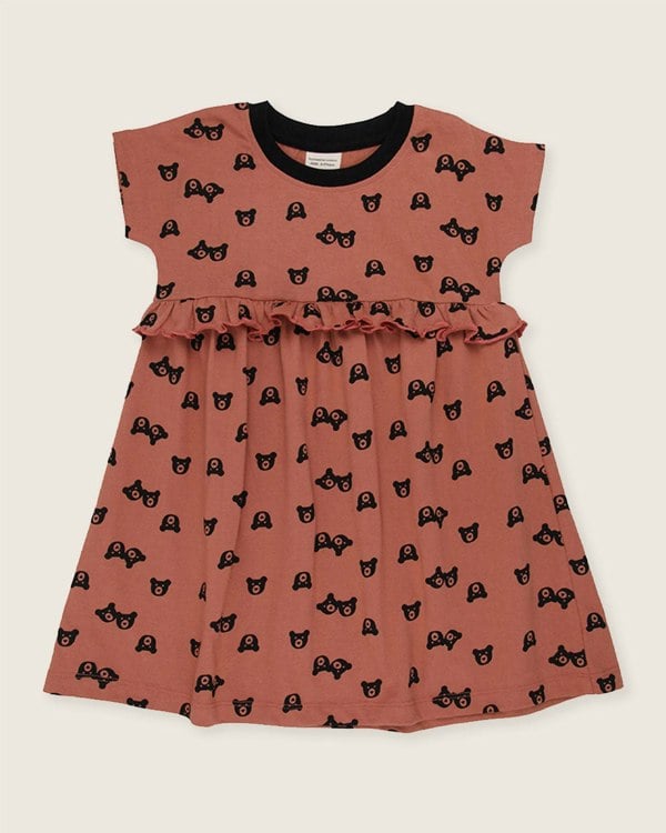 organic cotton Red Bear Print Dress - image 1