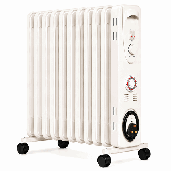 Mylek Oil Filled Electric Portable Heater Radiator with Adjustable Thermostat 2500w