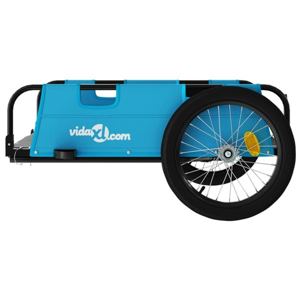 Berkfield Cargo Bike Trailer Blue Oxford Fabric and Iron
