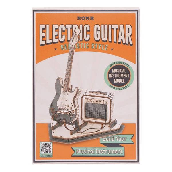 Dyzi 140 Piece Electric Guitar 3D Wooden Puzzle Model Kit