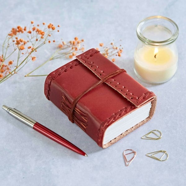 Paper High Stitched Distressed Leather Journal