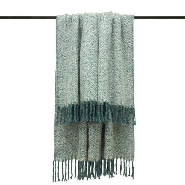 Furn Weaver Throw with Herringbone Design - Teal - 