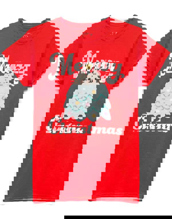 Pusheen Womens Red Pusheen The Cat Short Sleeved T-Shirt