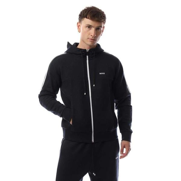 Boss Mens Saggynos Zipped Hooded Jacket - Dark Blue