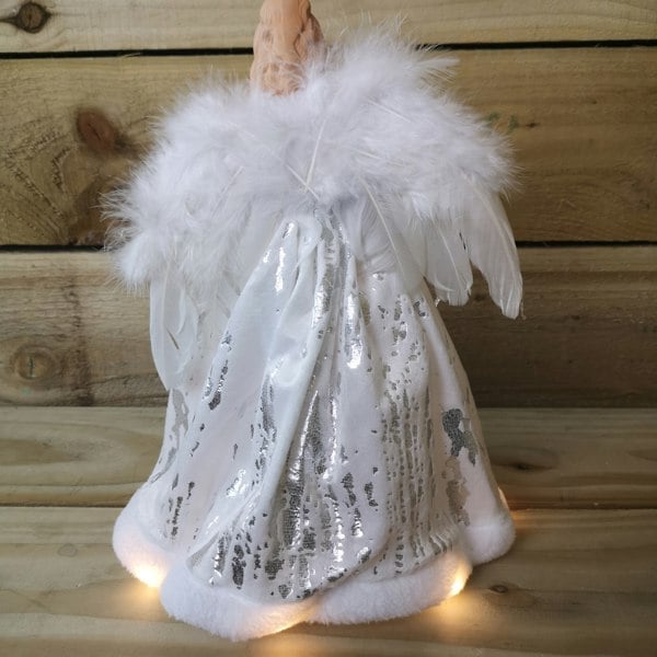 Samuel Alexander 30cm Premier Lit Angel Christmas Tree Topper with Warm White LEDs
