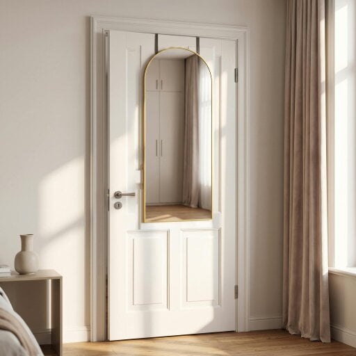 Downton Interiors Gold Arched Over Door Metal Mirror 120cm