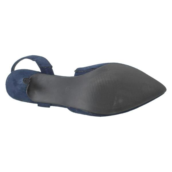 Spot On Ladies Spot On Slip On Pointed Summer Strappy Low Heeled Shoes F90145