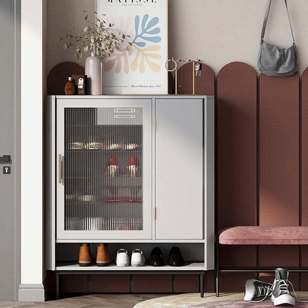 Sten Shoe Storage in a lifestyle setting with shoe storage the range