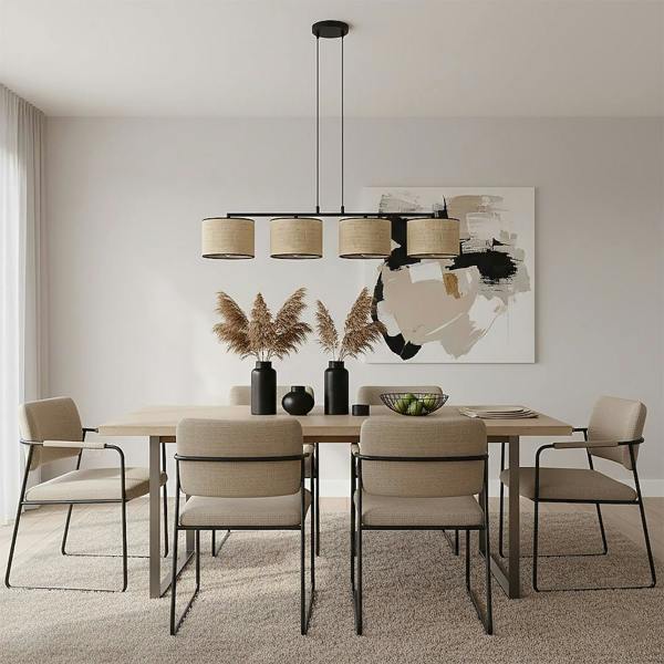 Emibig ECO Pendant Lamp 4 x E27 Black / Rattan