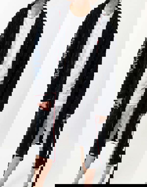 Foo Fighters Mens Black Logo Hooded Bathrobe