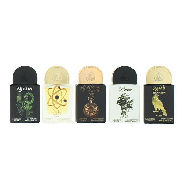 Lattafa Pride Affection, Tharwah Gold, Breeze, Shaheen Gold, La Collection D'Antiquites 1505 Eau de Parfum 5 x 20ml