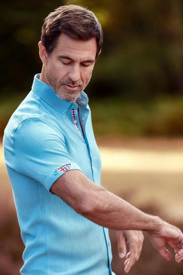 Claudio Lugli Textured Seersucker Short Sleeve Shirt